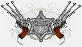 sheriff star with guns