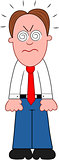 Cartoon Businessman Furious.