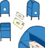Isolated Mailbox Cartoon