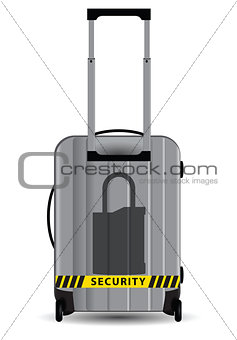 Lock symbol on suitcase