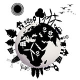 Ecological concept with Earth globe