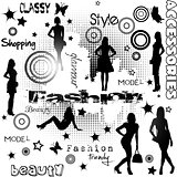 Fashion advertisement with women silhouettes