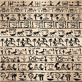 Grunge background with Egyptian hieroglyphs