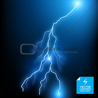 Blue Vector Lightning Bolt