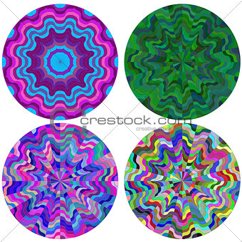 Set colorful round patterns