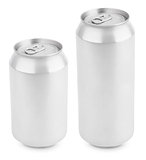 Two aluminum can isolated on white