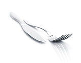 Silverware or flatware set of fork and knife