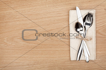 Silverware or flatware set of fork, spoon and knife
