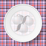 Image dishes on a napkin with a seamless texture