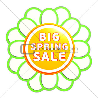 big spring sale green orange flower label