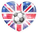 Union jack soccer heart flag