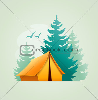 Tent in forest camping