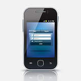 Mobile phone with login screen, eps 10