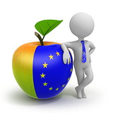 Apple with United Europe flag and businessman