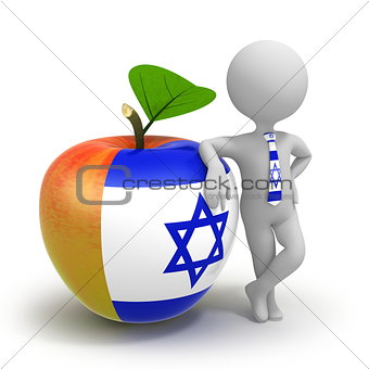 Apple with Israel flag and businessman