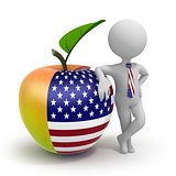 Apple with USA flag and businessman