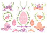 Happy Easter vector design set