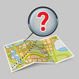 Map booklet  with question mark