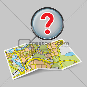 Map booklet  with question mark