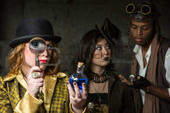 Steampunk with Magnifying Glass