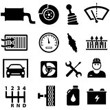 Car repair and mechanic icons