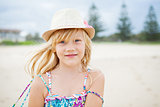 Cute young girl at beach