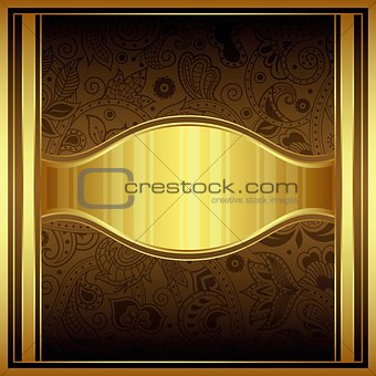 Abstract Chocolate and Gold Floral Background