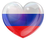 Russian flag love heart