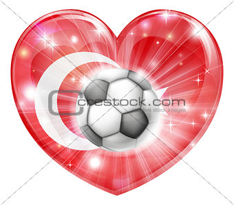 Turkey soccer heart flag