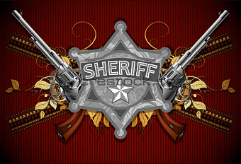 sheriff star with guns