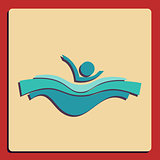symbol of swimming pool for web and mobile application