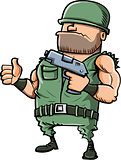 Cartoon soldier giving a thumbs up