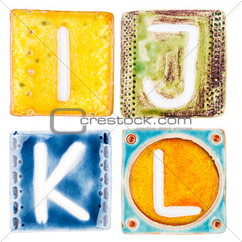Handmade ceramic letters