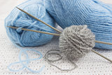 blue and gray yarns for knitting