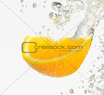 Lemon Slice fall into the water