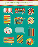 Speech Bubbles with Texture Geometric Grunge Background