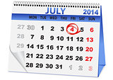 calendar for Independence Day on July 4