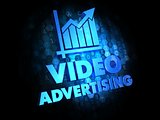 Video Advertising on Dark Digital Background.