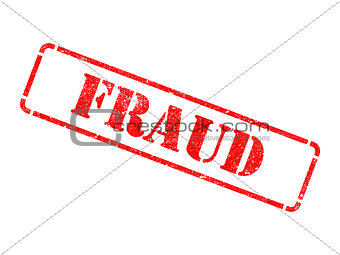 Fraud - Inscription on Red Rubber Stamp.