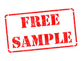 Free Sample - Inscription on Red Rubber Stamp.