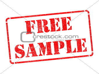 Free Sample - Inscription on Red Rubber Stamp.