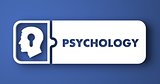 Psychology Concept on Blue in Flat Design Style.