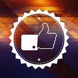 Thumb Up Icon on Triangle Background.