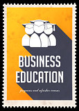 Business Education on Yellow in Flat Design.
