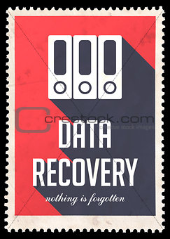 Data Recovery on Red in Flat Design.