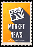 Market News on Yellow in Flat Design.