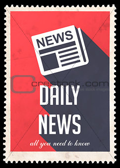 Daily News on Red in Flat Design.