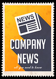 Company News on Yellow in Flat Design.