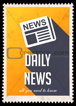 Daily News on Yellow in Flat Design.
