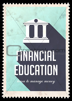 Financial Education on Light Blue in Flat Design.